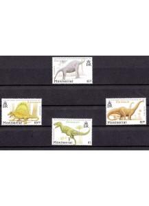 MONTSERRAT francobolli sui dinosauri serie completa nuova Yvert e Tellier 780/3